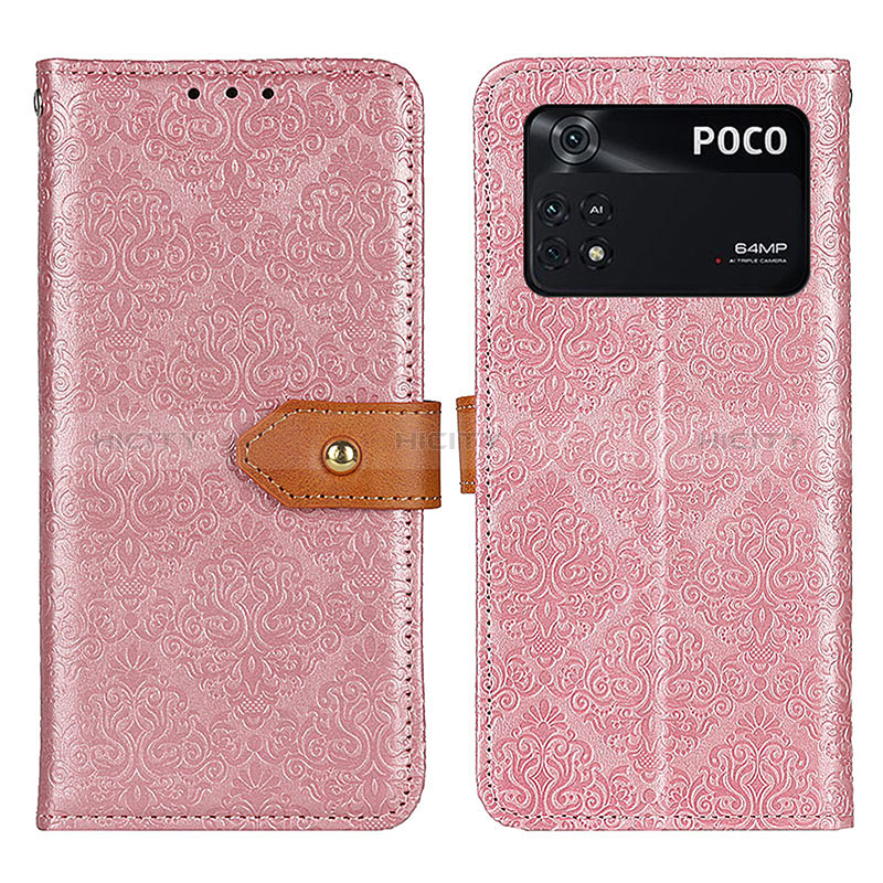 Handytasche Stand Schutzhülle Flip Leder Hülle K05Z für Xiaomi Poco M4 Pro 4G Rosa