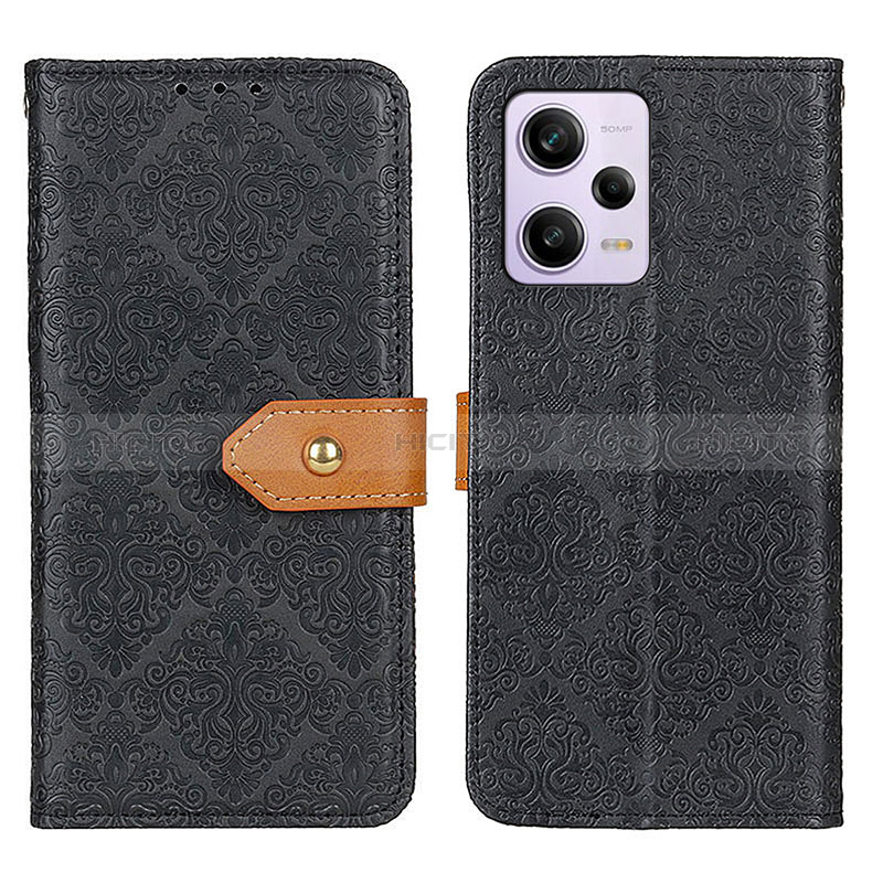 Handytasche Stand Schutzhülle Flip Leder Hülle K05Z für Xiaomi Redmi Note 12 Pro+ Plus 5G Schwarz Plus