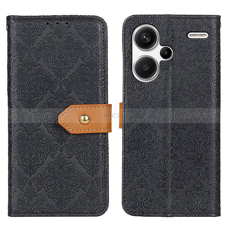 Handytasche Stand Schutzhülle Flip Leder Hülle K05Z für Xiaomi Redmi Note 13 Pro+ Plus 5G Schwarz Plus