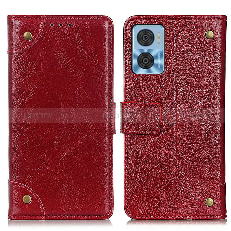 Handytasche Stand Schutzhülle Flip Leder Hülle K06Z für Motorola Moto E22 Rot