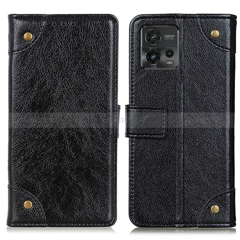 Handytasche Stand Schutzhülle Flip Leder Hülle K06Z für Motorola Moto G72 Schwarz