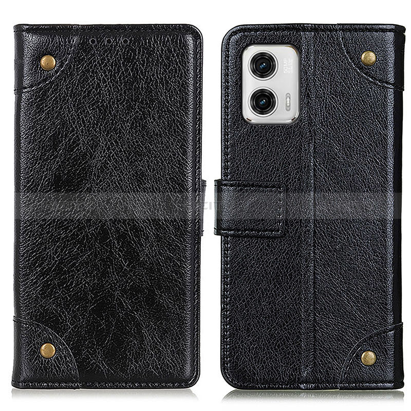 Handytasche Stand Schutzhülle Flip Leder Hülle K06Z für Motorola Moto G73 5G Schwarz Plus