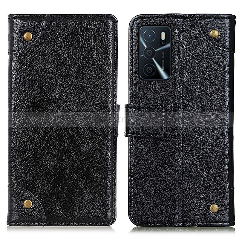 Handytasche Stand Schutzhülle Flip Leder Hülle K06Z für Oppo A16 Schwarz