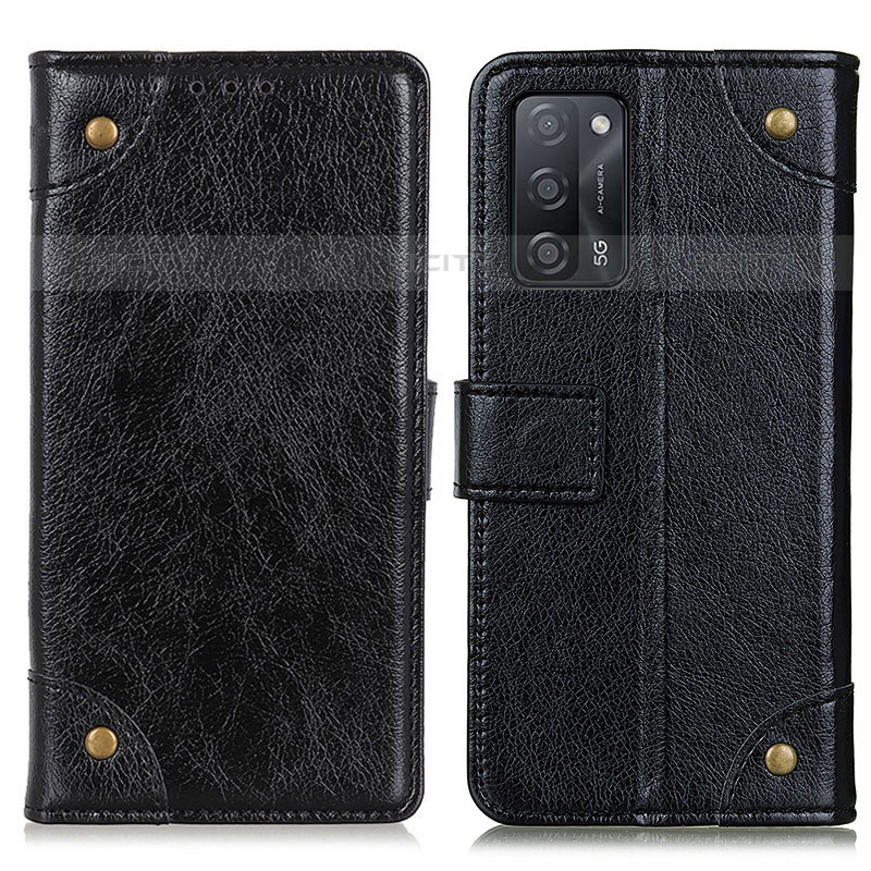 Handytasche Stand Schutzhülle Flip Leder Hülle K06Z für Oppo A53s 5G Schwarz