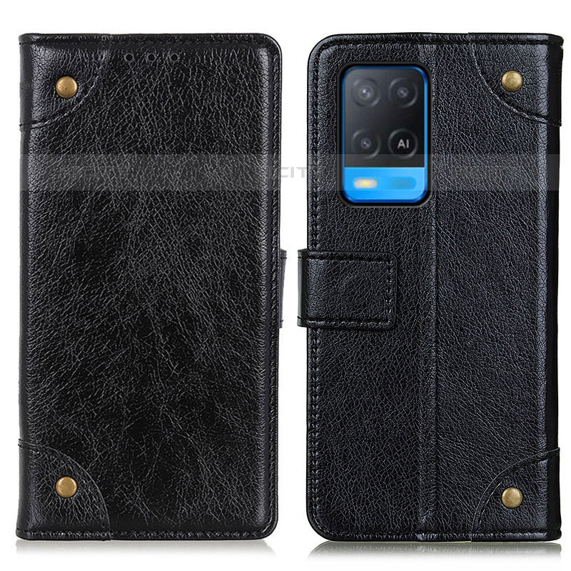 Handytasche Stand Schutzhülle Flip Leder Hülle K06Z für Oppo A54 4G Schwarz