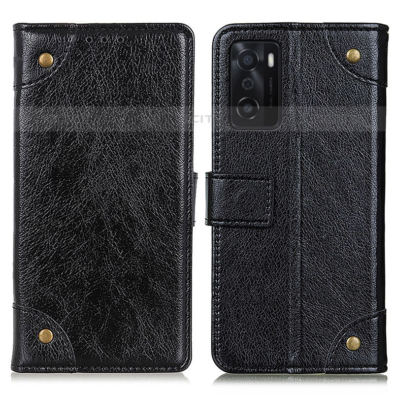 Handytasche Stand Schutzhülle Flip Leder Hülle K06Z für Oppo A55S 5G Schwarz