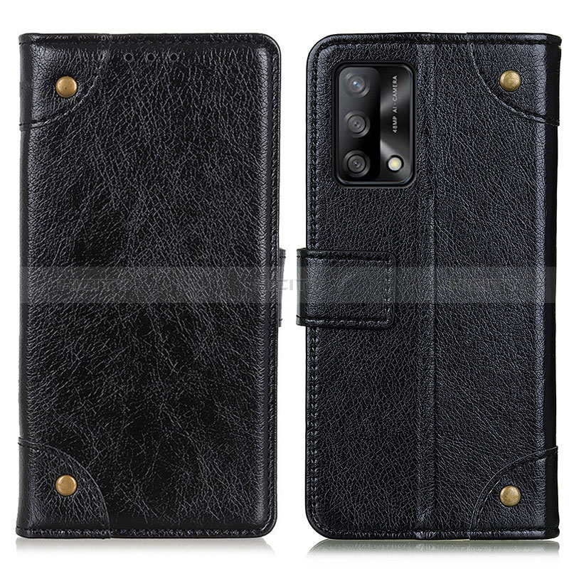 Handytasche Stand Schutzhülle Flip Leder Hülle K06Z für Oppo A95 4G Schwarz Plus