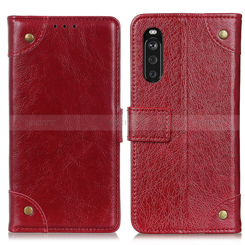 Handytasche Stand Schutzhülle Flip Leder Hülle K06Z für Sony Xperia 10 III Rot Plus