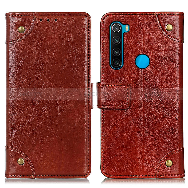 Handytasche Stand Schutzhülle Flip Leder Hülle K06Z für Xiaomi Redmi Note 8 (2021) Hellbraun Plus