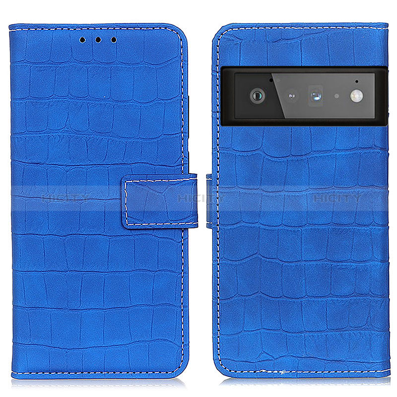 Handytasche Stand Schutzhülle Flip Leder Hülle K07Z für Google Pixel 6 Pro 5G Blau