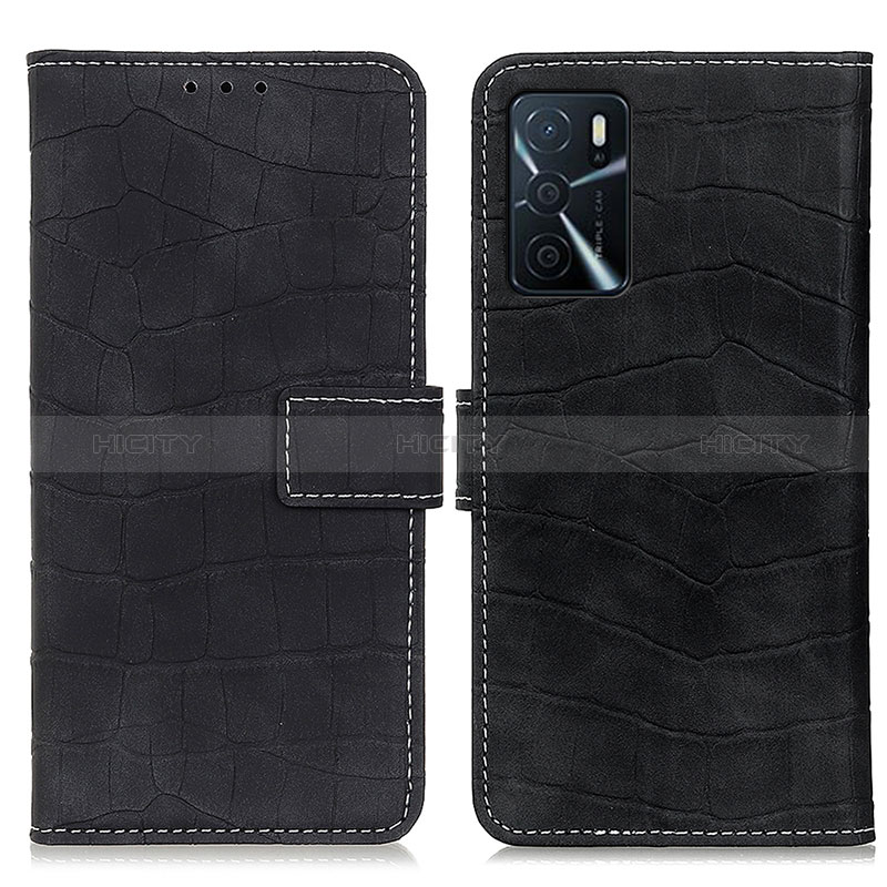 Handytasche Stand Schutzhülle Flip Leder Hülle K07Z für Oppo A16 Schwarz Plus