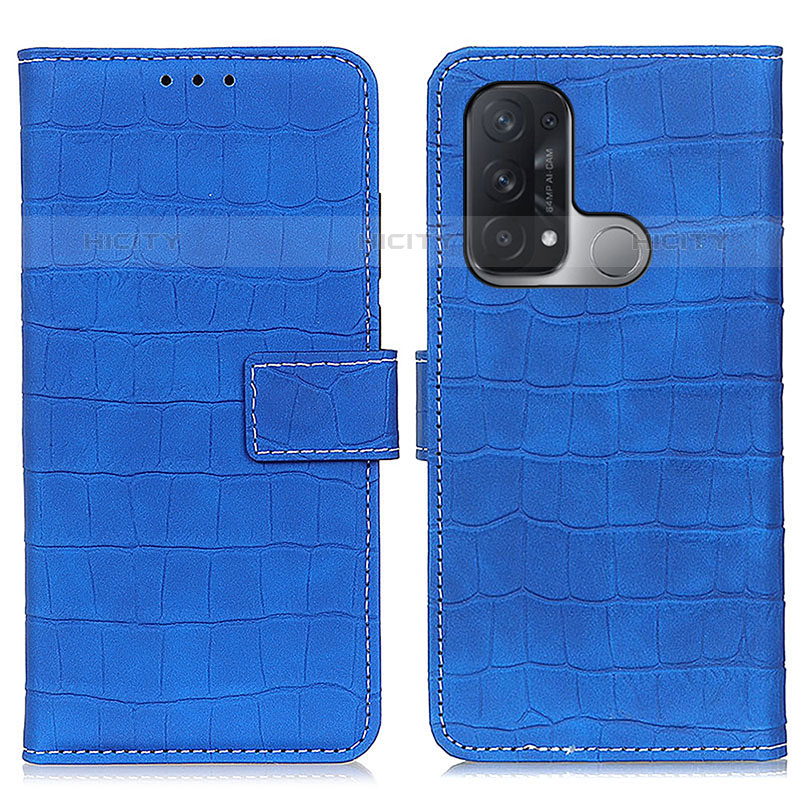 Handytasche Stand Schutzhülle Flip Leder Hülle K07Z für Oppo Reno5 A Blau