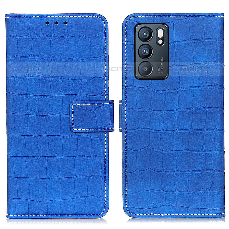 Handytasche Stand Schutzhülle Flip Leder Hülle K07Z für Oppo Reno6 5G Blau Plus