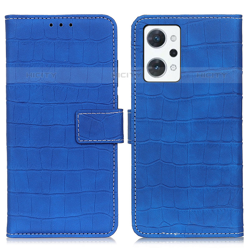 Handytasche Stand Schutzhülle Flip Leder Hülle K07Z für Oppo Reno7 A Blau