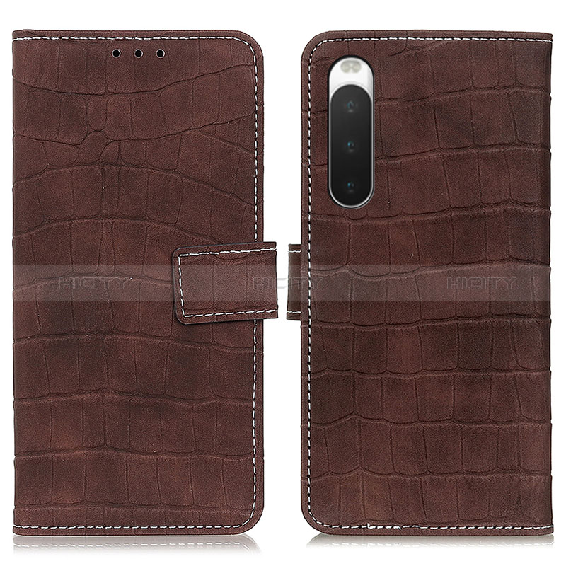 Handytasche Stand Schutzhülle Flip Leder Hülle K07Z für Sony Xperia 10 IV Braun Plus