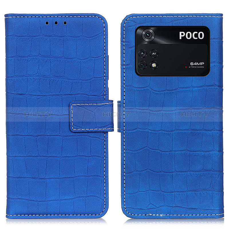 Handytasche Stand Schutzhülle Flip Leder Hülle K07Z für Xiaomi Poco M4 Pro 4G Blau