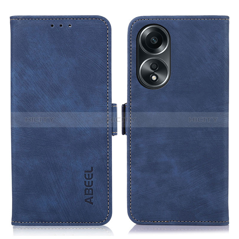 Handytasche Stand Schutzhülle Flip Leder Hülle K08Z für Oppo A18 Blau