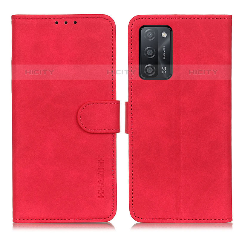 Handytasche Stand Schutzhülle Flip Leder Hülle K09Z für Oppo A53s 5G Rot Plus