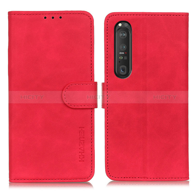 Handytasche Stand Schutzhülle Flip Leder Hülle K09Z für Sony Xperia 1 III Rot