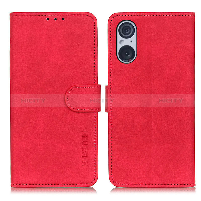 Handytasche Stand Schutzhülle Flip Leder Hülle K09Z für Sony Xperia 5 V Rot Plus