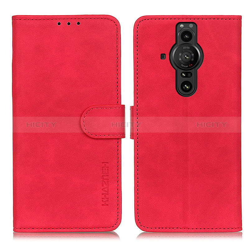 Handytasche Stand Schutzhülle Flip Leder Hülle K09Z für Sony Xperia PRO-I Rot