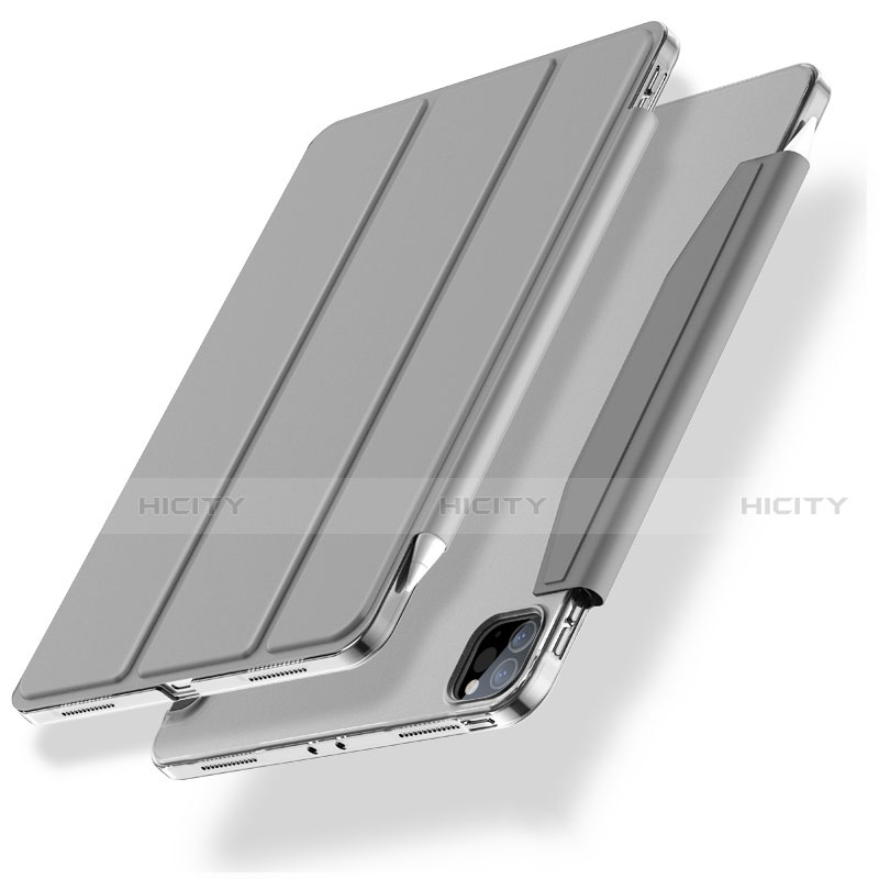 Handytasche Stand Schutzhülle Flip Leder Hülle L01 für Apple iPad Pro 11 (2020) Silber Plus