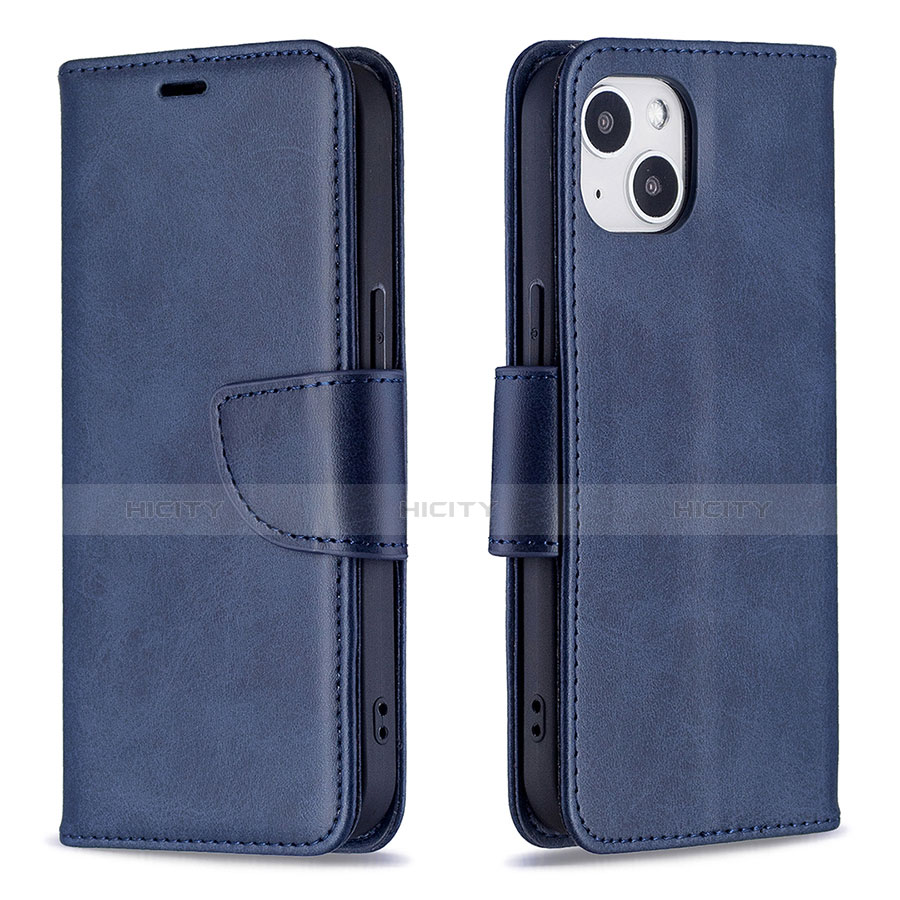 Handytasche Stand Schutzhülle Flip Leder Hülle L01 für Apple iPhone 13 Blau