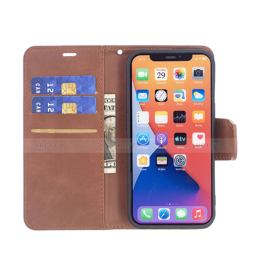 Handytasche Stand Schutzhülle Flip Leder Hülle L01 für Apple iPhone 13 Braun