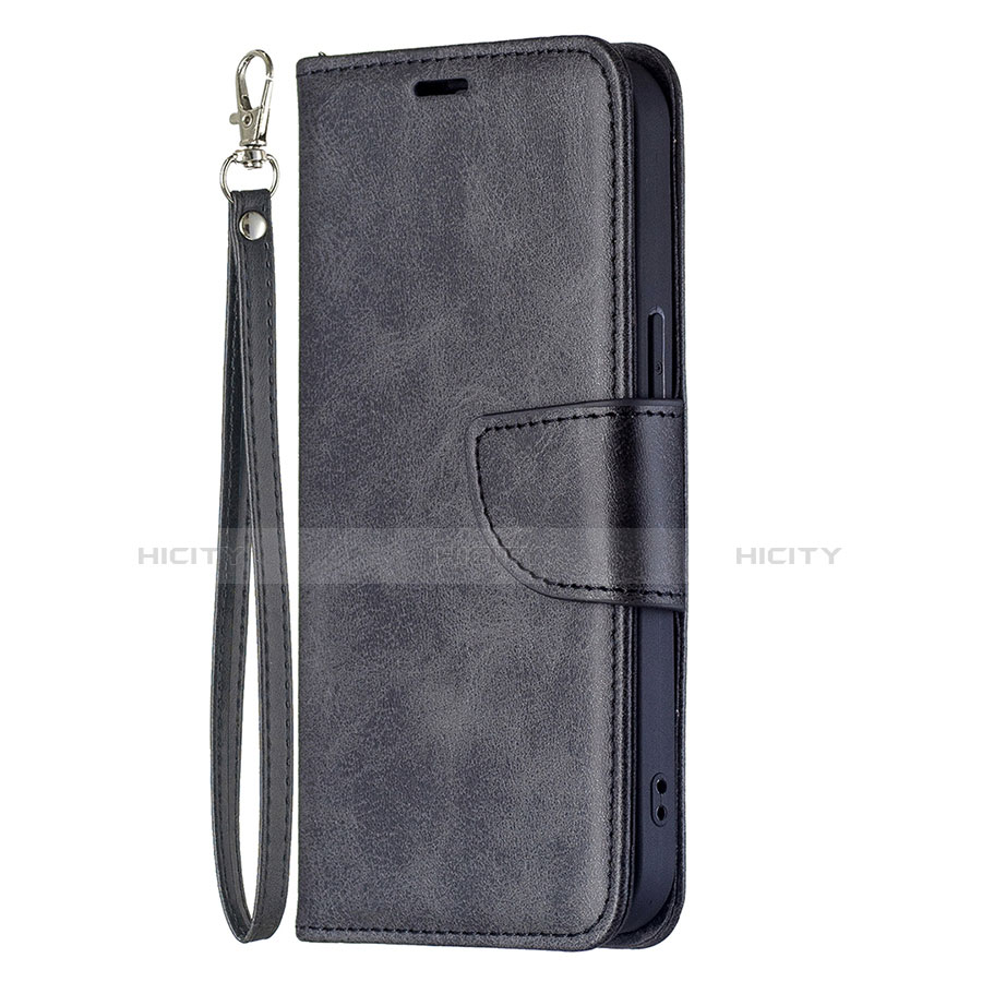 Handytasche Stand Schutzhülle Flip Leder Hülle L01 für Apple iPhone 13 Mini Schwarz