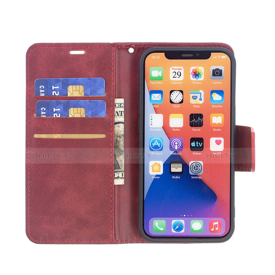 Handytasche Stand Schutzhülle Flip Leder Hülle L01 für Apple iPhone 13 Rot groß