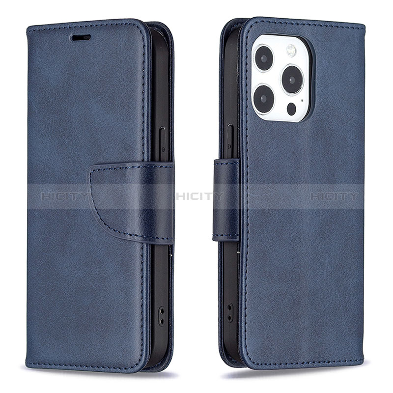 Handytasche Stand Schutzhülle Flip Leder Hülle L01 für Apple iPhone 14 Pro Max Blau Plus