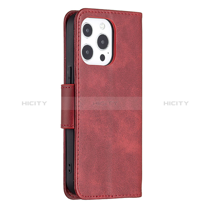 Handytasche Stand Schutzhülle Flip Leder Hülle L01 für Apple iPhone 14 Pro Max Rot groß