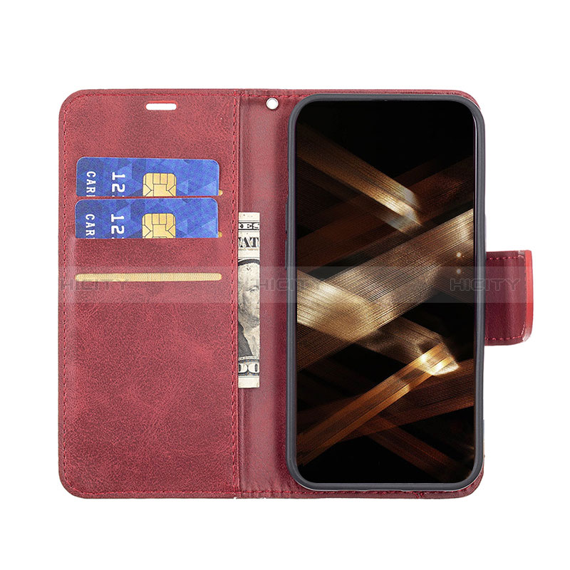 Handytasche Stand Schutzhülle Flip Leder Hülle L01 für Apple iPhone 14 Pro Max Rot groß