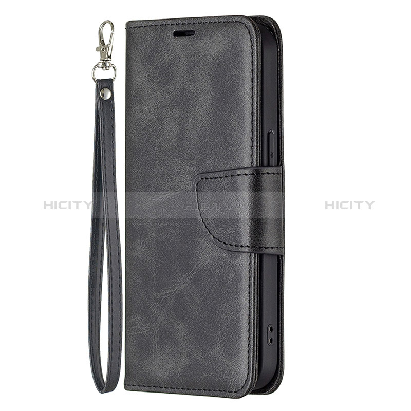 Handytasche Stand Schutzhülle Flip Leder Hülle L01 für Apple iPhone 14 Pro Max Schwarz groß