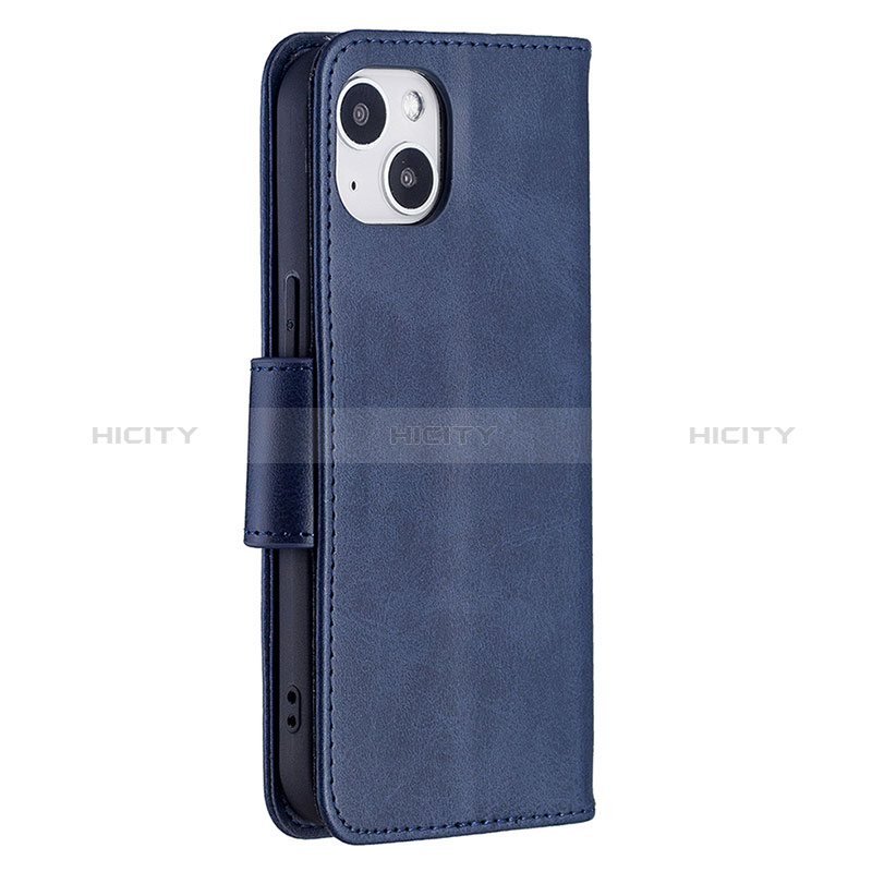 Handytasche Stand Schutzhülle Flip Leder Hülle L01 für Apple iPhone 15 Plus Blau