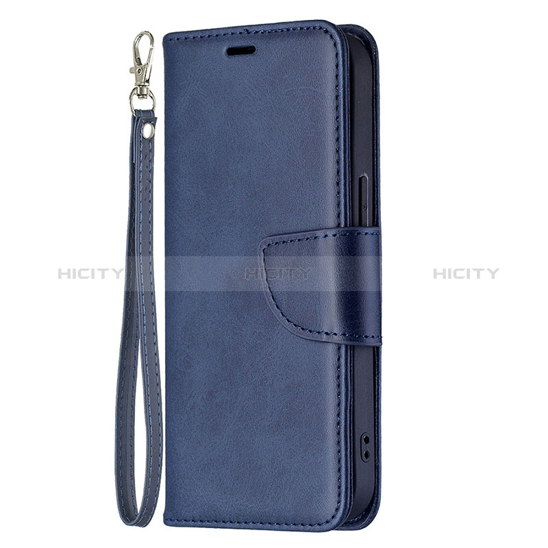 Handytasche Stand Schutzhülle Flip Leder Hülle L01 für Apple iPhone 15 Plus Blau