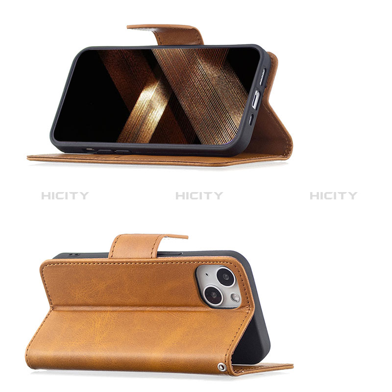 Handytasche Stand Schutzhülle Flip Leder Hülle L01 für Apple iPhone 15 Plus Gelb