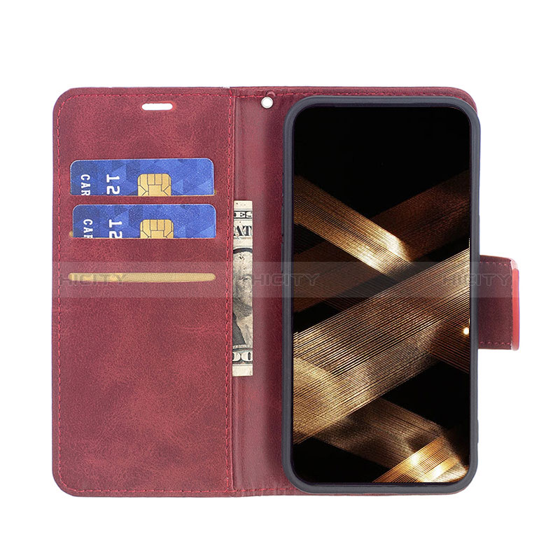 Handytasche Stand Schutzhülle Flip Leder Hülle L01 für Apple iPhone 15 Plus Rot