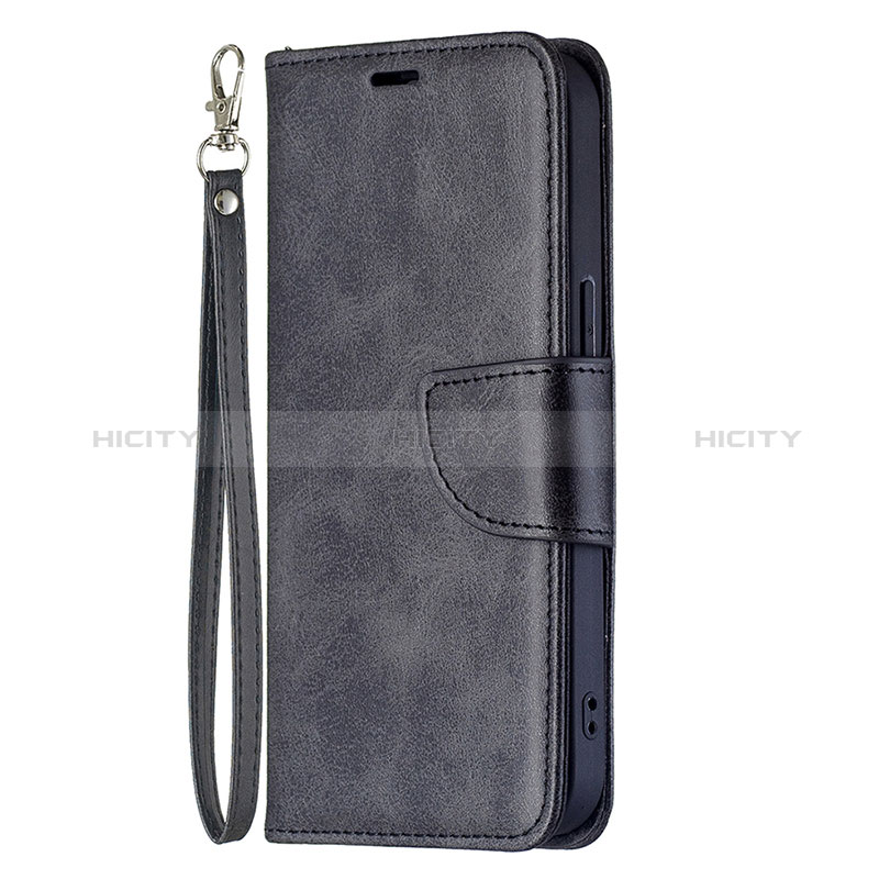 Handytasche Stand Schutzhülle Flip Leder Hülle L01 für Apple iPhone 15 Plus Schwarz