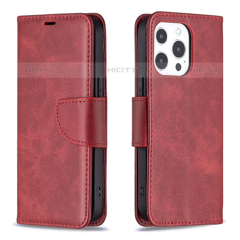 Handytasche Stand Schutzhülle Flip Leder Hülle L01 für Apple iPhone 15 Pro Max Rot