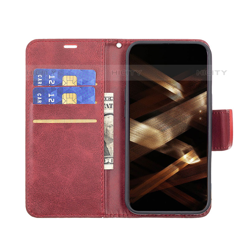 Handytasche Stand Schutzhülle Flip Leder Hülle L01 für Apple iPhone 15 Pro Max Rot