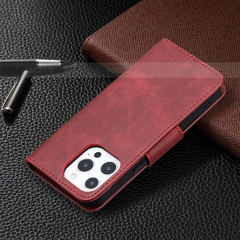 Handytasche Stand Schutzhülle Flip Leder Hülle L01 für Apple iPhone 15 Pro Max Rot