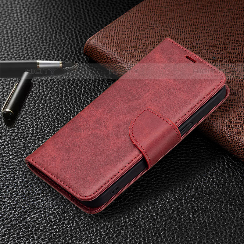 Handytasche Stand Schutzhülle Flip Leder Hülle L01 für Apple iPhone 15 Pro Rot