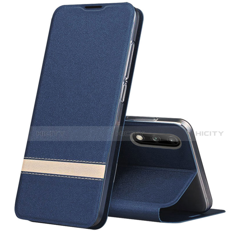 Handytasche Stand Schutzhülle Flip Leder Hülle L01 für Huawei Enjoy 10 Blau