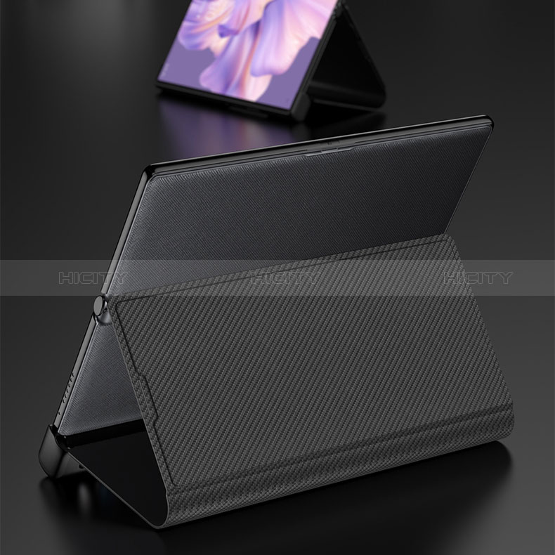 Handytasche Stand Schutzhülle Flip Leder Hülle L01 für Huawei Mate Xs 2 Schwarz