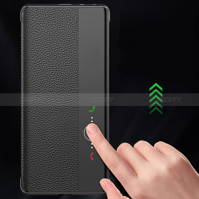 Handytasche Stand Schutzhülle Flip Leder Hülle L01 für Huawei P60 Pro Schwarz