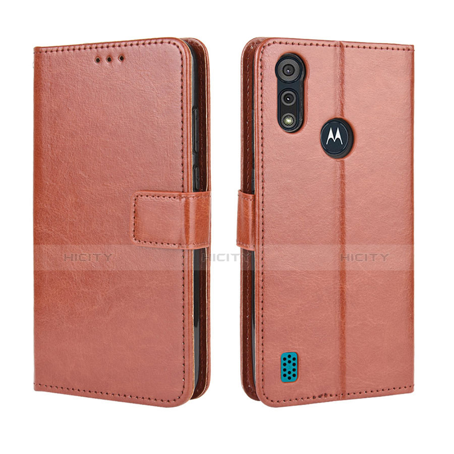 Handytasche Stand Schutzhülle Flip Leder Hülle L01 für Motorola Moto E6s (2020) Braun