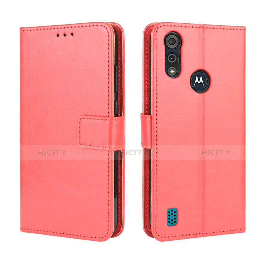 Handytasche Stand Schutzhülle Flip Leder Hülle L01 für Motorola Moto E6s (2020) Rot