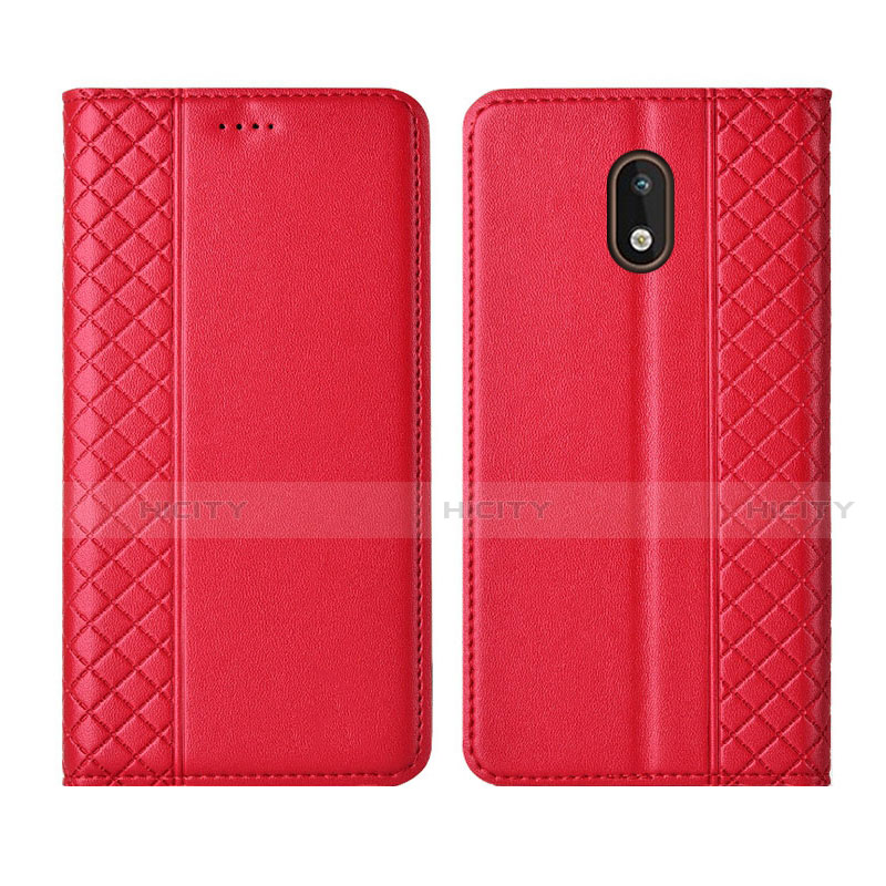 Handytasche Stand Schutzhülle Flip Leder Hülle L01 für Nokia 1.3 Rot