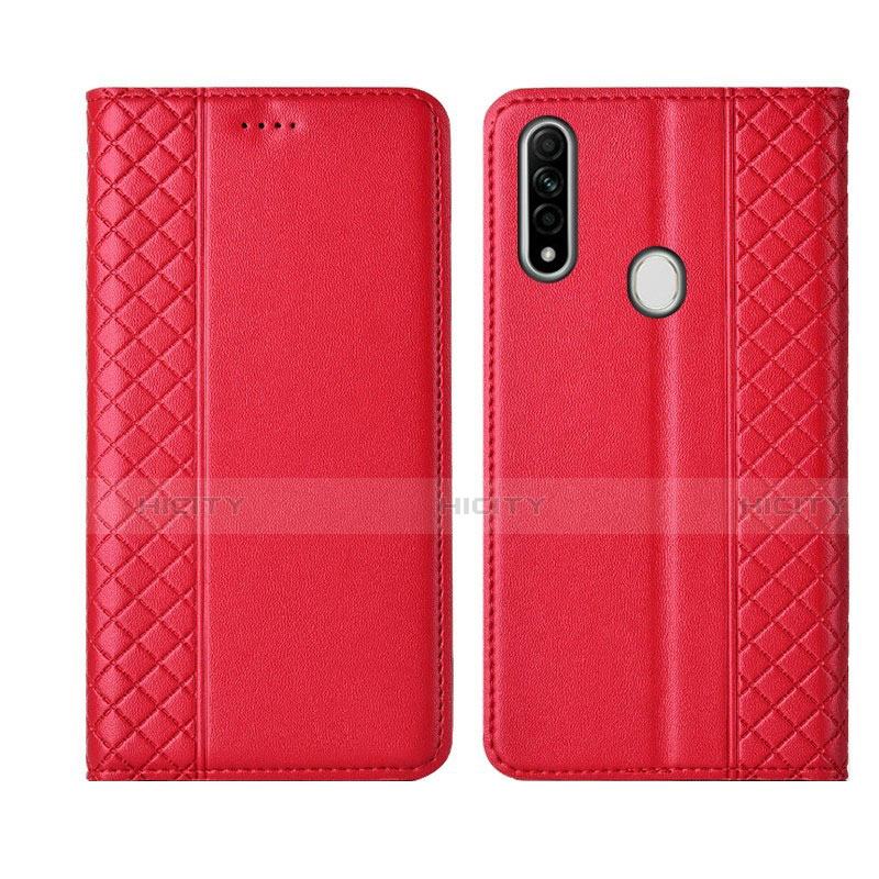 Handytasche Stand Schutzhülle Flip Leder Hülle L01 für Oppo A8 Rot Plus